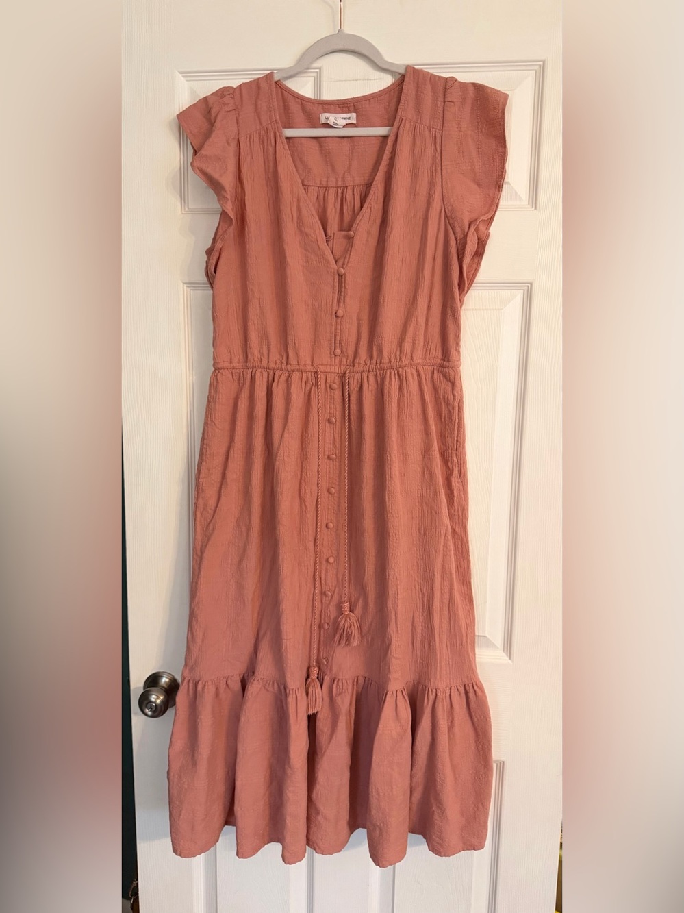 Lucky Brand Mauve Button-Front Midi Dress
